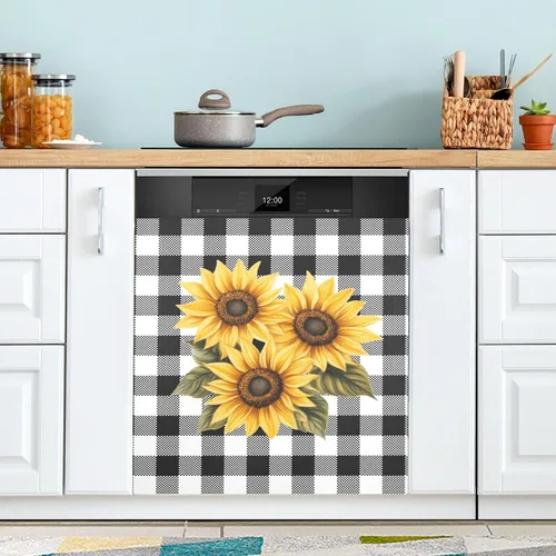 Miniatura 27 de Pintura al óleo azul amapola cubierta magnética para lavavajillas, flores de primavera, verano, floral, adhesivo magnético para lavavajillas