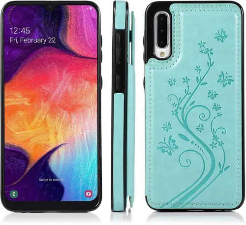 Miniatura 3 de Funda de teléfono para Samsung Galaxy A50 con protector de pantalla de vidrio templado y tarjetero con soporte para tarjetero, soporte para celda