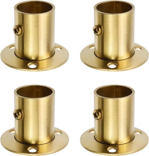 Miniatura 15 de Antrader Soporte de Barra de Armario de Acero Inoxidable de Alta Resistencia, 4 Piezas Soporte de Brida de Barra de Armario Soporte de Brida de Negro