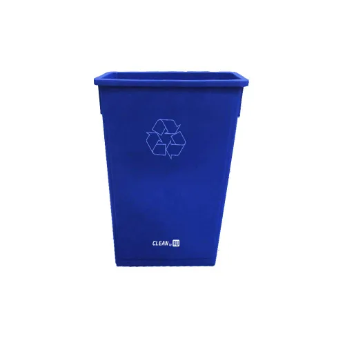 Miniatura 7 de Restaurantware Solo tapa: RW Clean 1 tapa de lata de reciclaje, se adapta a bote de basura de 23 galones, dos aberturas de botella/lata, tapa de Azul