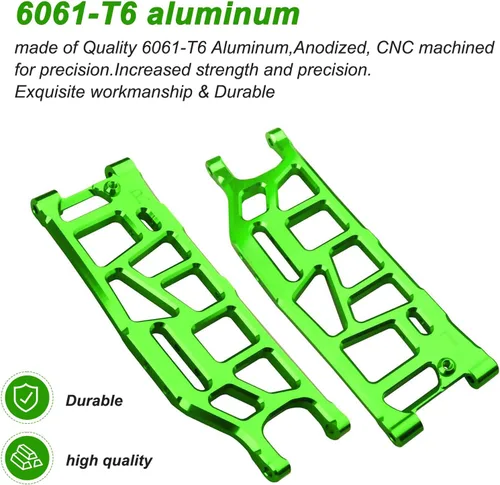 Miniatura 3 de Brazos de suspensión inferiores traseros de aluminio para Arrma 1/8 Kraton/Outcast/Notorious/Talion 6S BLX, piezas de actualización, reemplaza Verde