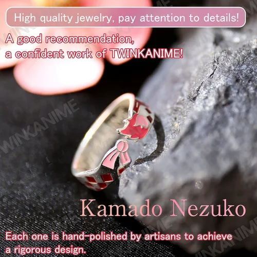 Miniatura 3 de TWINKANIME Demon Slayer Anime Merch Ring Fashion Anime Jewelry Cosplay Style for Men Wonmen Gifts Adjustable About 7-9 S925 Sterling Silver All