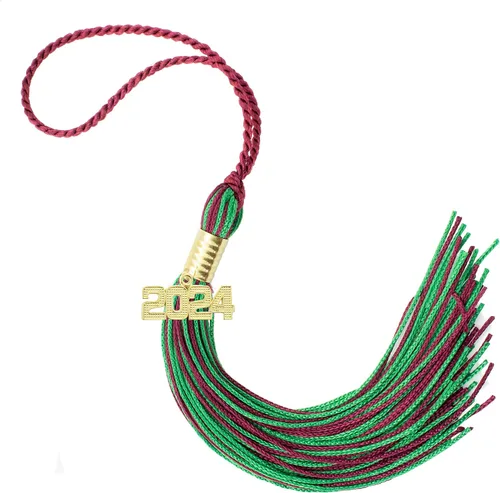 Miniatura 659 de Borla de graduación Aqua 2022, todos los colores escolares disponibles, fabricada en Estados Unidos
