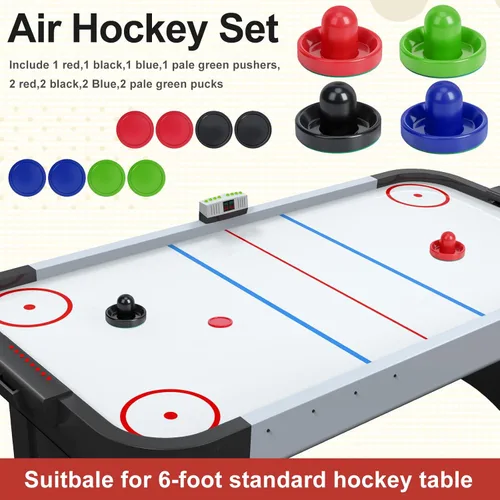Miniatura 3 de Coopay Paletas y discos de hockey de aire, empujadores de hockey de aire con bolsa de almacenamiento de nailon, accesorios de repuesto para mesas