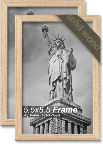 Miniatura 30 de Juego de 8 portarretratos 100% madera maciza de 5 x 7 pulgadas, marco negro para fotos de 4 x 6 pulgadas con paspartú o de 5 x 7 pulgadas sin