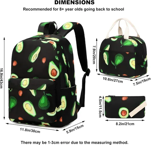 Miniatura 4 de Mochila infantil para niñas, adolescentes, bolsas escolares con bolsa de almuerzo, estuche para lápices