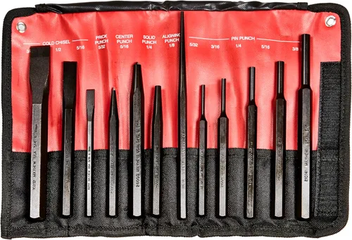 Miniatura 2 de Mayhew Tools 61412 - Juego de punzón y cincel, acabado de óxido negro, 12 piezas SAE