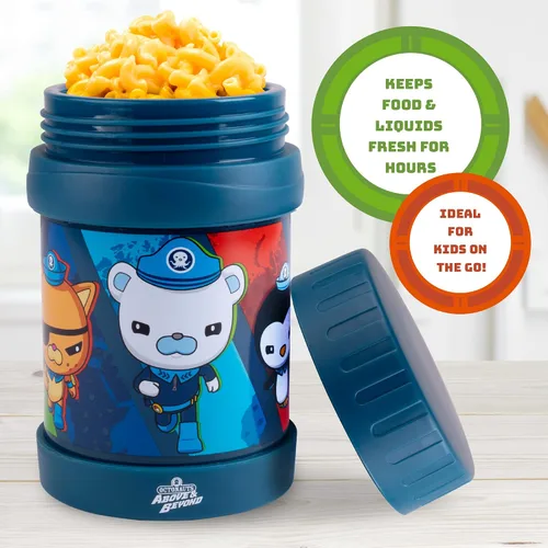 Miniatura 4 de Octonauts Above & Beyond - Tarro de alimentos de acero inoxidable de 13 onzas para niños, con aislamiento al vacío de doble pared azul, a prueba