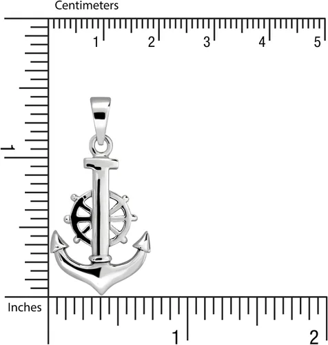 Miniatura 3 de WithLoveSilver de plata de ley 925maciza encanto mariner colgante Ancla