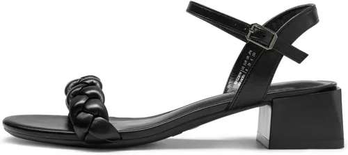Miniatura 22 de DREAM PAIRS Zapatos de tacón bajo para mujer con correa de tobillo y puntera abierta trenzada, tacón grueso, sandalias de tacón grueso para fiestas