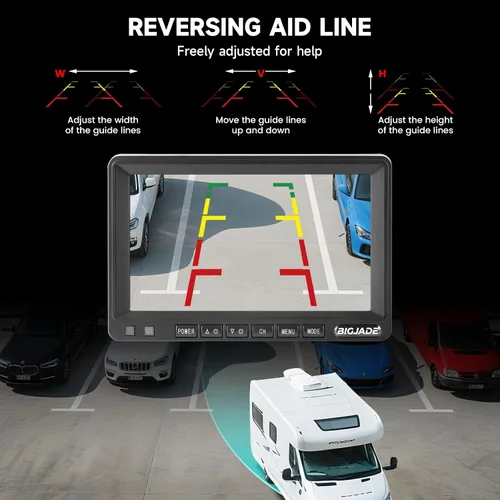Miniatura 11 de Cámara de respaldo inalámbrica, cámara de respaldo para caravana con monitor HD de 7 pulgadas, sistemas de cámara de respaldo dual para camión