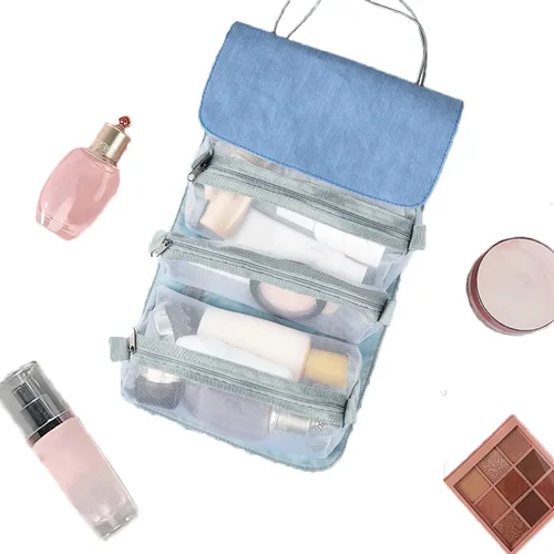 Miniatura 2 de Bolsa organizadora de cosméticos para viajes, bolsa de maquillaje extraíble 4 en 1, neceser de aseo para mujeres y niñas, bolsa portátil, bolsa