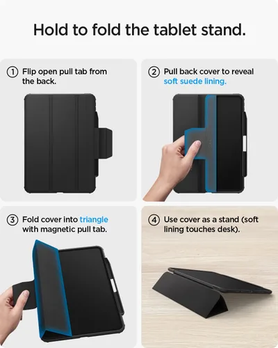 Miniatura 3 de Spigen Funda para iPad 10.2, iPad de 9ª/8ª/7ª generación (2021/2020/2019), Ultra Hybrid Pro con parte trasera transparente y soporte para lápices
