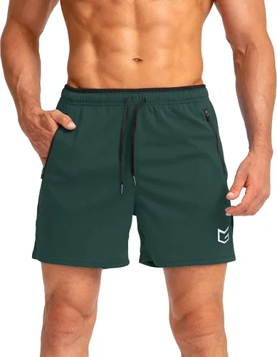 Miniatura 2 de G Gradual Pantalones cortos de correr para hombre con bolsillos con cremallera, secado rápido, gimnasio, atletismo, entrenamiento, pantalones cortos