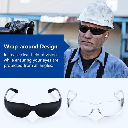 Miniatura 4 de Gafas de seguridad teñidas a granel, paquete de 24, gafas de seguridad protectoras con sombra, gafas de sol de protección UV, lentes de humo oscuro
