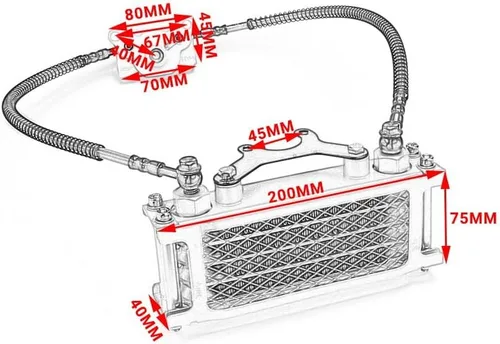 Miniatura 3 de Kit de enfriador de aceite de motocicleta Radiador de enfriamiento universal para CRF XR KLX 50 70 90 110 125 140cc SSR Taotao Coolster Kayo Dirt
