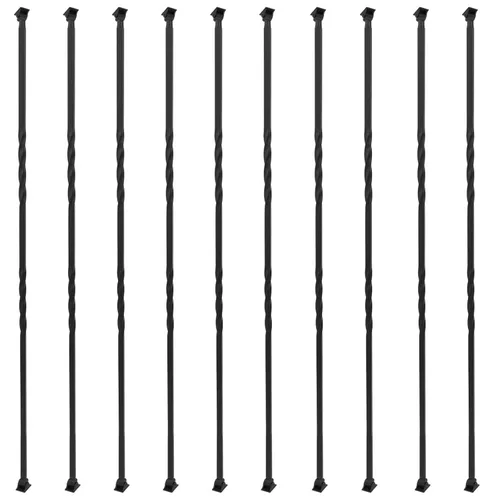 Miniatura 13 de Sidasu Paquete de 10 balaustres de hierro para escaleras, ejes de escalera, cesta individual hueca con doble torsión, balaustres cuadrados de metal