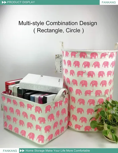 Miniatura 6 de FANKANG - Canasta plegable de almacenamiento para guardería, con revestimiento de polietileno impermeable, de grand tamaño, para niños y niñas