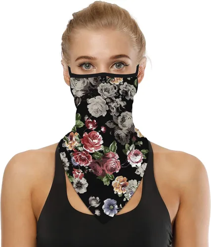 Miniatura 10 de YAYOUREL Polaina para el cuello, bandanas para hombres y mujeres, cubierta de bufanda para la cara con rayos UV, con agujero para las orejas