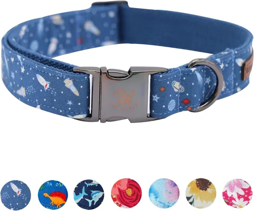 Miniatura 46 de Elegant Little Tail - Collar para perro de otoño, collar floral naranja duradero para perros medianos, ajustable para mascotas macho o hembra