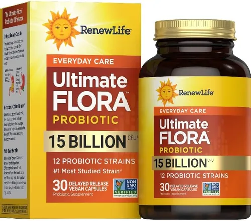 Renew Life Cápsulas probióticas diarias, suplemento diario que apoya la salud urinaria, digestiva e inmunológica, L. Rhamnosus GG, sin lácteos, soja