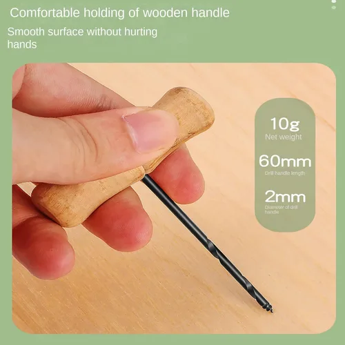 Miniatura 4 de Taladro manual de mango de madera en forma de T en espiral para carpintería, agujero de escariado, perforación, modelo de plástico