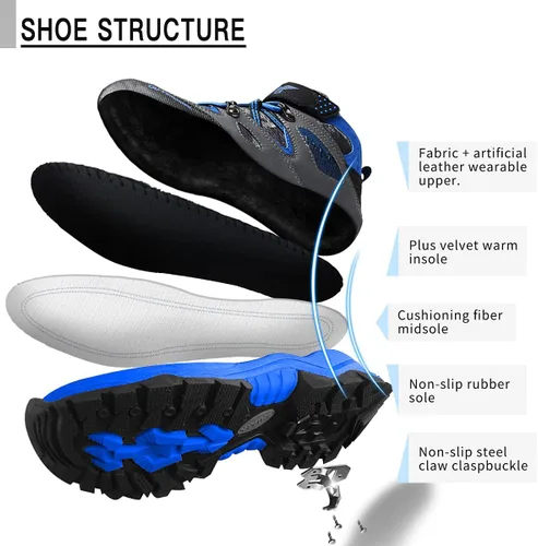 Miniatura 5 de Littleplum Botas de nieve para niños, impermeables, antideslizantes, para senderismo, al aire libre, unisex, para niños pequeños y grandes