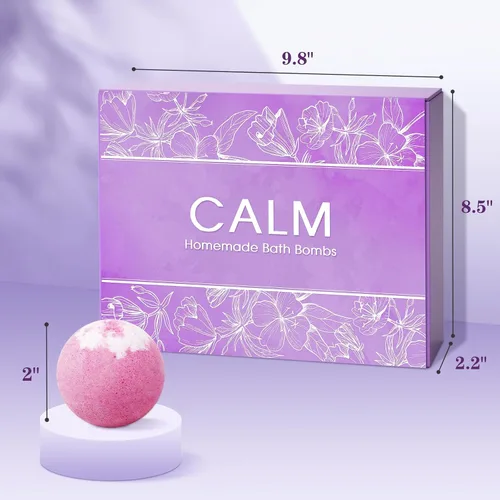 Miniatura 3 de CalmNFiz Set de 20 bombas de baño para mujeres, regalo natural con maravilloso efecto efervescente, con manteca de karité y aceites esenciales, baño