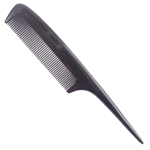 Miniatura 16 de Breezelike Peines para el cabello – Peine de cola de madera de dientes finos – Peine de madera de corazón morado sin estática con dientes de cuerno