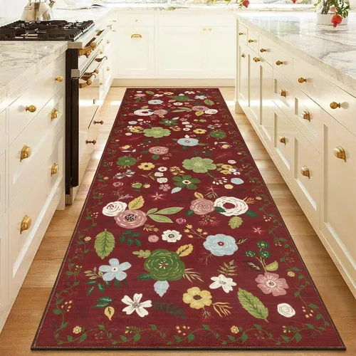 Miniatura 61 de U'Artlines Alfombra de Área Bohemia Lavable, 2x3 Pequeña Suave Antideslizante Vintage Felpudo para Puerta Frontal Interior Alfombra Verde