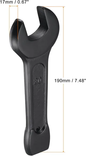 Miniatura 2 de uxcell Llave de golpe de extremo abierto de 1.181 in, herramienta de mano de llave de cabeza única de acero de alta resistencia