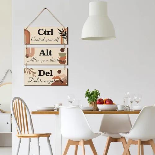 Miniatura 3 de Lewtemi Decoración de pared bohemia para oficina, letreros inspiradores de verano, de madera rústica, decoración de Alt Del con dicho colgante