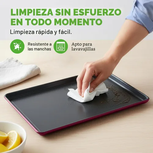 Miniatura 5 de NutriChef Juego de 8 utensilios antiadherentes apilables para hornear, juego de moldes de acero de alta calidad, incluye molde redondo para Negro