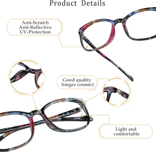 Miniatura 2 de LifeArt Lentes de bloqueo de luz azul, antifatiga ocular, anteojos de lectura para computadora, gafas de TV para hombres y mujeres rosado