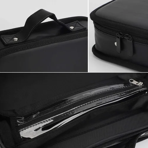 Miniatura 5 de Segbeauty Bolsa de herramientas de peluquería, estuche de transporte de maquillaje de viaje de piel sintética, kit de aseo de corte para peluquería