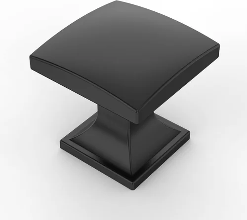 Miniatura 17 de Amerdeco Paquete de 10 pomos y tiradores de gabinete de níquel satinado cepillado de 1-1/3 pulgadas, pomos redondos de un solo agujero para armarios