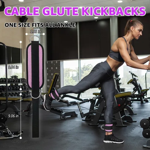 Miniatura 15 de Correas de Tobillo de Fitness para Máquina de Cable, Kickbacks Ejercicios de Glúteos, Ejercicios de Parte Inferior del Cuerpo, Correas Ajustables
