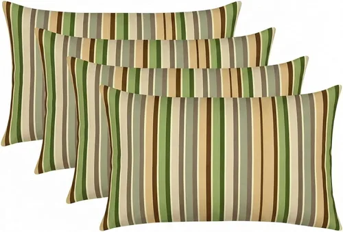 Miniatura 88 de RSH DECOR: Sunbrella - Juego de 4 almohadas lumbares, 20 x 12 pulgadas, tela de rendimiento resistente al agua y a la decoloración, fundas