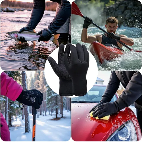 Miniatura 4 de Neoprene Gloves, 3mm Anti-Slip Diving Gloves Waterproof Wetsuit Gloves for Scuba Fishing Kayaking Surfing Swimming