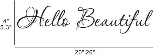 Miniatura 2 de Hello Beautiful - Vinilo decorativo para pared, con citas inspiradoras, letras de pared, diseño de espejo