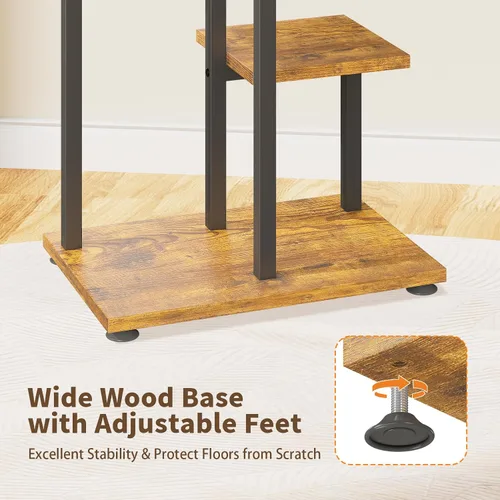 Miniatura 4 de LASZOLA Soporte de Madera de 4 Niveles en Negro para Plantas de Interior, Resistente y de Gran Capacidad, Estante de Flores Vertical de Múltiples