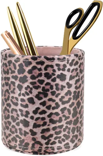 Miniatura 12 de Soporte para bolígrafos para mujeres y niñas, taza de lápices, decoración de escritorio rosa, soporte para brochas de maquillaje, soporte grande
