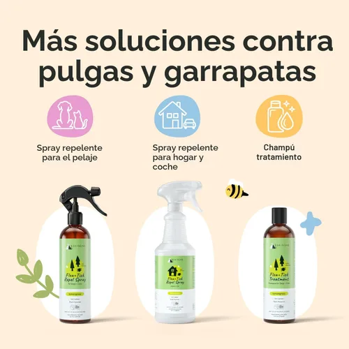 Miniatura 9 de kin+kind Prevención natural de pulgas y garrapatas para perros y gatos, spray de pelaje no graso, citronela, formulado por veterinarios, 12 onzas
