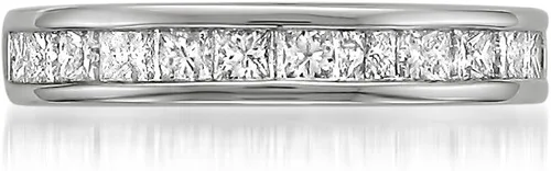 Miniatura 3 de Anillo de boda de diamante de talla princesa platino (1 cttw, G-H, VS2), Platino, Diamante blanco