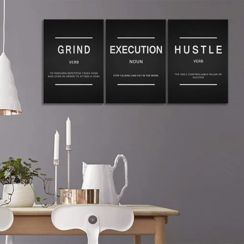 Miniatura 4 de Urttiiyy - 3 pósteres de arte inspirador, impresión en lienzo con citas de motivacionales, ideales para la decoración de paredes de oficina y hogar