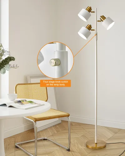 Miniatura 5 de OYEARS Lámpara de pie para sala de estar, iluminación brillante, alta y moderna, industrial, vintage, lámparas de esquina de pie, luz LED, luz