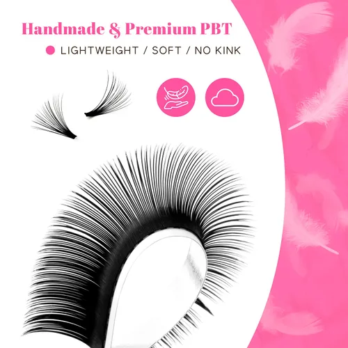 Miniatura 3 de TDANCE - Extensiones de pestañas con volumen y forma de abanico, rizado C CC D DD J B L, 0.03-0.12 mm de grosor, pestañas con volumen