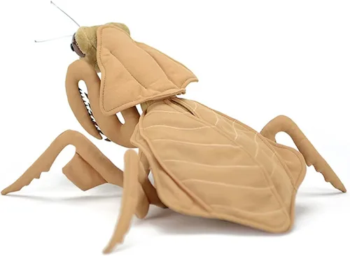 Miniatura 7 de Peluche grande de Mantis marrón – Animales de peluche realistas de mantis religiosa marrón de 15 pulgadas, juguetes de insectos de alas grandes