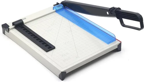 Cortador de papel de 12 pulgadas, base de metal sólido, hoja afilada para recortar fotos, tarjetas, etiquetas, capacidad de 12 hojas, ideal para