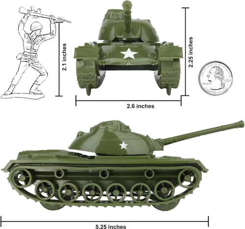 Miniatura 7 de TimMee Cubo de soldados de ejército - Verde OD vs. Tostado 54 piezas de juego de soldados - Fabricado en EE. UU